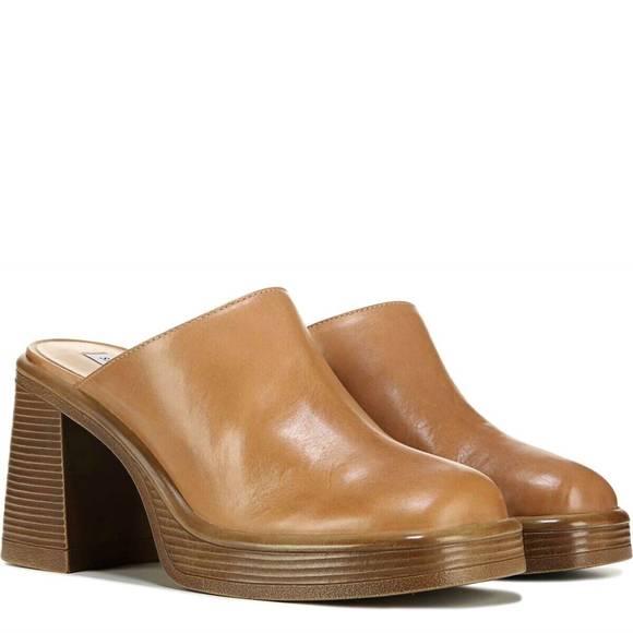 NEW STEVE MADDEN flirtie clog in tan leather - Picture 1 of 3
